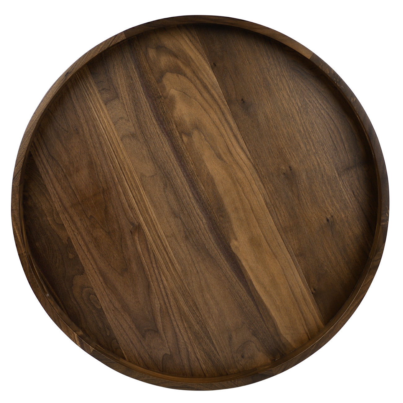 Round Black Walnut Wood Serving Tray Ottoman Tray with Handles - On Sale -  Bed Bath & Beyond - 36811300